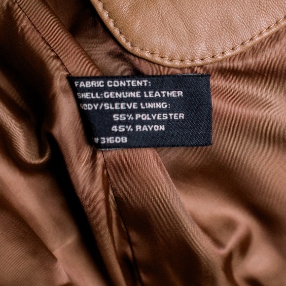 Jos. A. Bank Tan Leather Blazer Style Jacket - Men's Medium - Picture 12 of 16